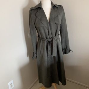 Nine West Olive coat. Brand new. Med. Suede feel.